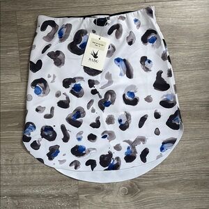 Sado White and Blue Leopard Print Skirt